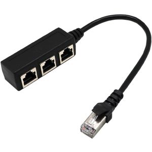 RJ45 1 Tot 3 Ethernet Lan Netwerk Kabel Splitter 3 Manier Extender Adapter