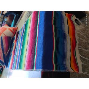 35*210Cm Regenboog Tafelloper Streep Tafellopers Met Kwastje Mexicaanse Tafelkleed Voor Wedding Party Katoen Tafelkleed Vlag