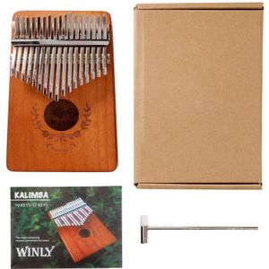 17 Key Thumb Piano Mahonie Muziekinstrumenten Kalimba Hamer Sticker Kit Kind Beginners Draagbare Vinger Piano