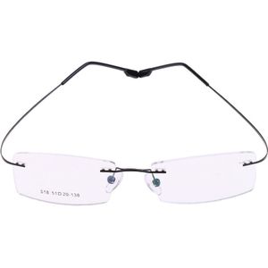 Metalen Leesbril Frame Vrouwen Klassieke Vorm Optische Eyewear Half Randloze Vierkante Brillen Frameloze 120 Mm