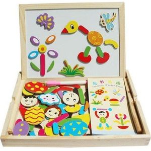 Houten Speelgoed Educatief Magneet 30 Cm Dubbelzijdig Schoolbord Set Voorschoolse Houten Speelgoed