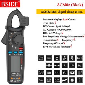 Mini Digitale Klem Meter BSIDE ACM Serie True RMS DC AC Stroom Spanning Ohm Temp Capaciteit Hz NCV Tester Amperemeter multimeter