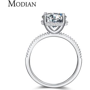 Modian Charm Fonkelende Tien Harten Clear Zirkoon Vinger Classic Cz Ring Voor Vrouwen Wedding Engagement Sieraden