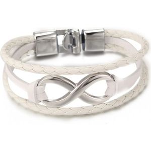zilveren armband met een oneindige keten van lederen armband voor mannen en vrouwen met Vriendschap Armband
