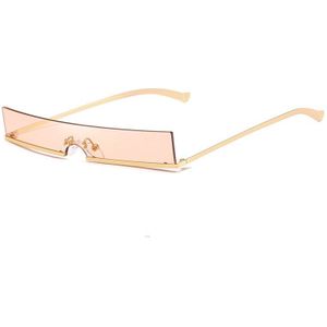 F. j4Z Vrouwen Zonnebril Classic Rechthoek Lens zonnebril Gold Metal Arms Semi-randloze Prachtige Vrouwelijke Eyewear