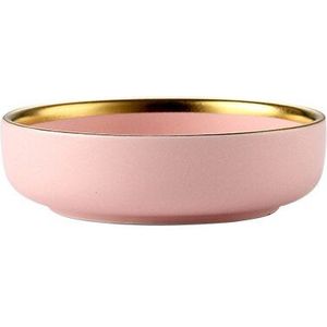 Roze Keramische Servies Goud Inlay Nordic Woondecoratie Porselein Diner Plaat Soepkom Cup Keuken Restaurant Gebruiksvoorwerpen