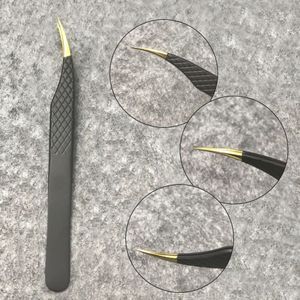 Eyelash Tweezers 3D Volume Anti-static Non-magnetic Curved Eyelash Extension Tweezer Fan Lash Eyebrow Makeup Tools