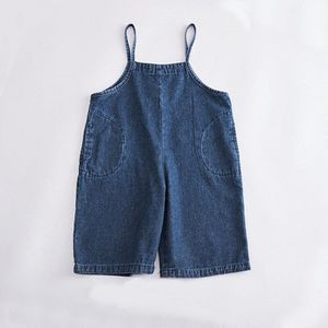 Zomer Kinderen Peuter Meisjes Kids Blauw Jarretel Broek Casual Broek Meisje Solid Losse Knoppen Lange Overalls Maat Van 80-14