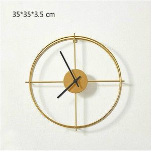 Grote Stille Wandklok Nordic Golden Wandklok Holle Ijzeren Geometrische Mute Opknoping Muur Horloge Klok Wandklok Modern