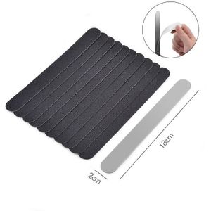 10pcs Black Vervanging Schuurpapier Nagelvijl Met Rvs Handvat dubbelzijdige metalen Nail Buffer 100/180 Manicure schuren