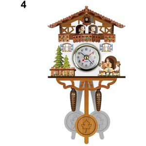 Antieke Houten Koekoek Wandklok Vogel Tijd Bell Swing Alarm Horloge Thuis Art Decor Thuis Dag Tijd Alarm 129X231X55 Mm Tb