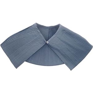 Koreaanse Vrouwen Waaiervormige Geplooid Valse Kraag Persoonlijkheid Effen Kleur Decoratieve Blouse Ruche Grote Sjaal Mantel Capelet