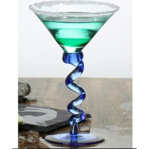 Creatieve Gebogen benen wijn glas cup loodvrij glas cocktail glas lente Hoge Voet Cup Transparant glas cups