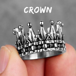 Roestvrij Staal Mannen Ringen Crown King Queen Punk Rock Hip Hop Vintage Voor Biker Mannelijke Vriendje Sieraden Creativiteit
