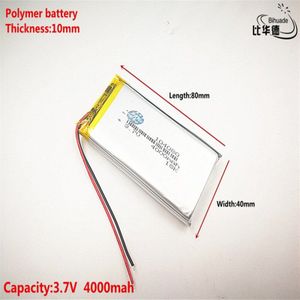 Goede Qulity Liter energie batterij 3.7 V, 4000mAH 104080 Polymer lithium ion/Li-Ion batterij voor tablet pc BANK, GPS, mp3, mp4