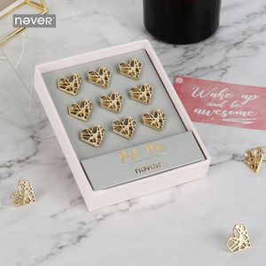 Metalen Liefde Hart Pin Board Kurk Kaart Vlag Push Pins Gold Pin Voor Mode Kantoor