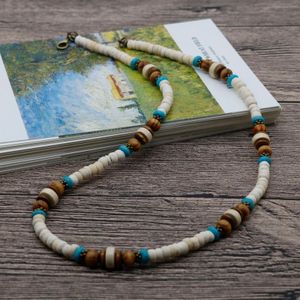 Boho Mannen Kralen Choker Ketting Tribal Sieraden Wit Kokosnoot Surfer Ketting Voor Mannen Beste Vriend AU-03