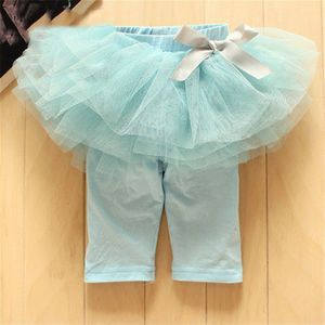 Candy Kleur Baby Meisjes Zomer Leggings Tutu Rok Pantskirt Pluizige Peuter Kids Vijfde Broek Culotte Alle-wedstrijden Legging Met boog