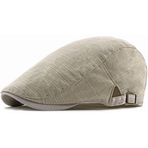 Hoaree Grijs Katoen Linnen Platte Pet Voor Mannen Lente Zomer Baret Man Britse Stijl Vintage Casual Ivy Ierse Cap Verstelbare 55-60 Cm