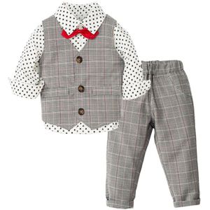 Jongens Kleding Little Gentleman Vest + Sterren Shirt + Broek Kids Verjaardag Suits Kinderen Kids 'dingen Baby Bruiloft Sets