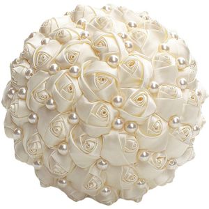 WIFELAI-A 9 Stijlen Ivory Silk Rose Bruiloft Bloemen Bruidsboeketten Kunstmatige Foam Bloemen Boeket Romantische Bruid Holding Bloem