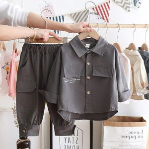 Boys and Girls Suits Toddler Baby Long Sleeve Cotton Casual Lettered Shirt and Trousers Sets Autumn Children Cloth Suit