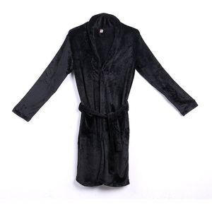 Mannen Winter Warme Gewaden Dikke Verlengd Pluche Sjaal Badjas Kimono Thuis Kleding Lange Mouwen Robe Coat Peignoir Homme