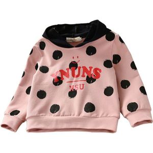 Herfst Baby Meisje Casual Lange Mouw Brieven Stip Print Hoodie Sweater Jas Kinderen 9 M-5 T