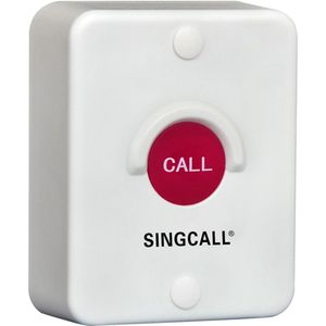 Singcall. wireless oproepsysteem, rode silica knop, waterdicht, zon-proof, stofdicht, schokbestendig, een knop pager (APE510)