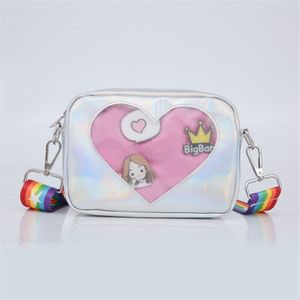 Leuke Transparant Hart Vorm Ita Tas Pu Lederen Messenger Bag Kids Kawaii Crossbody Case Tiener Transparante Duidelijke Zak