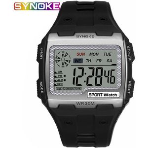 Synoke Mannen Vierkante Digitale Horloge Lichtgevende Multifunctionele Outdoor Sport Waterdicht Man Horloge Led Display Digitale Horloge