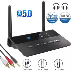 Bluetooth 5.0 Zender Ontvanger 80M Aptx Hd Ll Lage Latency Draadloze Audio Adapter 3.5Mm Aux Rca Jack Voor pc Tv Hoofdtelefoon