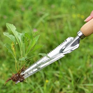 Tuin Multipurpose Wortel Verwijderen Schop Wortel Remover Duurzaam Rvs Wieden Sikkel Handleiding Wieder Met Houten Handvat