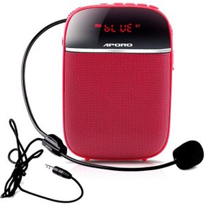 Draagbare Voice Versterker Voor Leraren Met Bedrade Microfoon Headset Tailleband Oplaadbare Bt Speaker Met Muziek Fm Tf Card