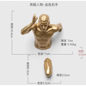 Running Man Racing Tegen Tijd Fgurine Creatieve Standbeeld Wanddecoratie Emboss 3D Cijfers Muur Opknoping Sculptuur Ornament