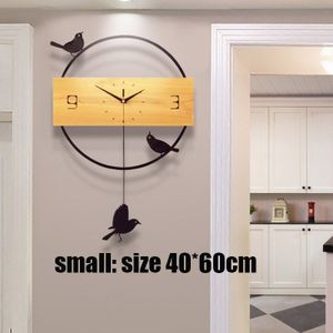 Wandklokken - Houten Wandklok - 3D - Mechanisch - Modern - 61 cm