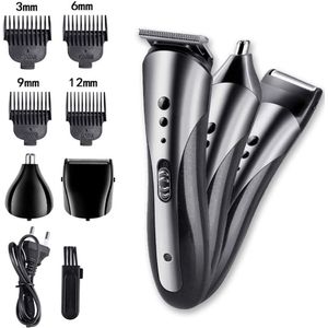 Draagbare 3 In 1 Man Haar Grooming Kit Oplaadbare Baard Trimmer Neus En Oor Trimmer Scheerapparaat Snor Trimmer Body groomer