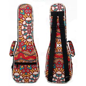 23 Inch Tropische Patroon Stijl Ukulele Gitaar Tas Rugzak Dubbele Schouderriem Katoenen Zachte Gewatteerde Ukelele Draagtas