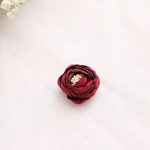 30 stks Verbrand Satin Rose Bloemen met meeldraden DIY Boutique Haaraccessoires voor Vrouwen en Meisje