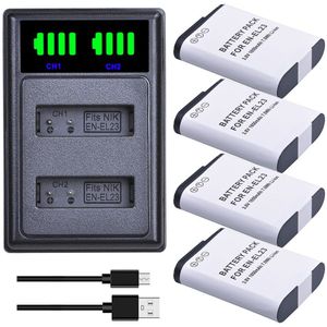 EN-EL23 ENEL23 En EL23 Batterij + Led Usb Dual Charger Met Type C Poort Voor Nikon Coolpix P900, p610, P600, B700, S810c Camera