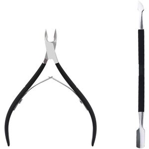 Nagel Benodigdheden Voor Professionals Rvs Nail Dode Huid Tang Staal Push Kleur Titanium Schaafmachine Tool Set Dode Huid Nail