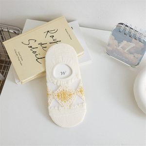 2022 Zomer Vrouw Sokken Slippers Anti-Slip Siliconen Onzichtbare No Show Sokken Vrouwen Ultra-Dunne Transparante Kristal zijden Sokken