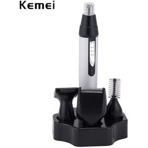 Kemei 4 In 1 Neus Tondeuse Oplaadbare Elektrische Tondeuse Mannen Oor Neus Haar Snijder Baard Scheerapparaat Wenkbrauwen tool