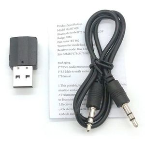 BT600 2in1 Bt 5.0 Audio Ontvanger Zender Draadloze Adapter Mini 3.5Mm Aux Stereo Zender Voor Tv Pc Auto Speaker