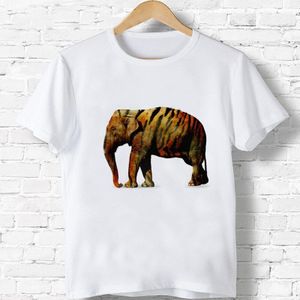 Tijger Olifant Print T-shirt Jongens/Meisjes Kleding Peuter Shirts Populaire Gothic Shirts Tops Kinderen Zomer T-shirts