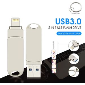 2ln1 64 Gb 32 Gb 16 Gb 8 Gb Metalen Usb 3.0 Otg Iflash Drive Hd Usb Flash Drives voor Iphone Voor Ipad Voor Ipod En Android Telefoon