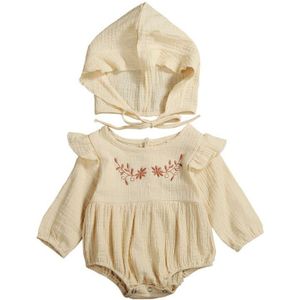 0-24M Pasgeboren Kid Baby Meisjes Bloemen Kleding Lange Mouw Romper Elegante Ruches Katoen Sunsuit Leuke Zoete geboren Outfit