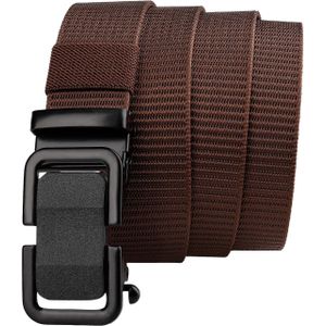 ITIEZY Canvas werkriem, herenriem zonder gaten, traploos verstelbaar, outdoor stoffen riem voor werk en reizen, 02 grijs, Größe: 90-100cm (Gesamtlänge 120cm