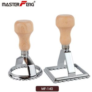 Set Van 4 Ravioli Stamp Set Klassieke Ravioli Cutter Maker Met Houten Handvat Pasta Mold Cutter Tool Ravioli Stempel