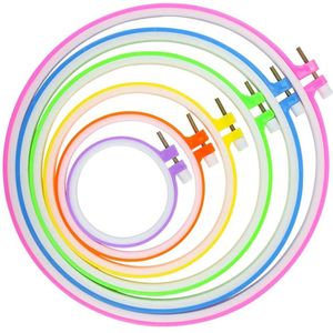 6 Stuks Borduren Hoops Plastic Cirkel Kruissteek Hoepel Ring 3.4 Tot 10.2 Inch Voor Borduren En Kruissteek (multicolor)